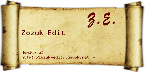 Zozuk Edit névjegykártya
